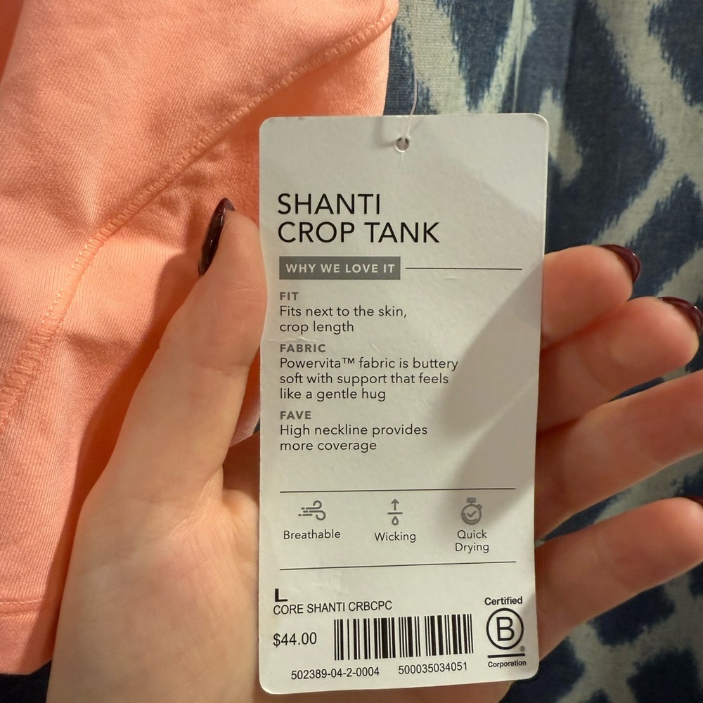 NWT Athleta Shanti Crop Top Orange Size Large - Picture 8 of 8
